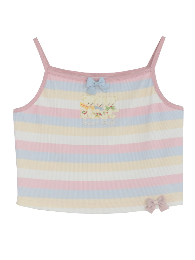 Pastel Rainbow Spaguetty Straps Bears Top ON630 ONI