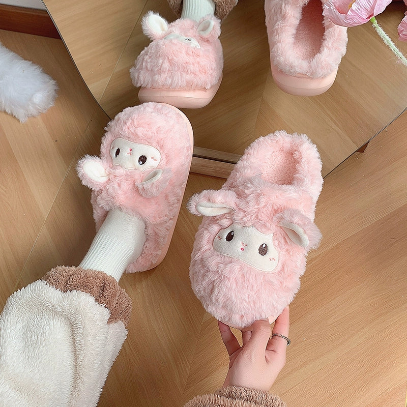 Fluffy Little Sheep Warm Slippers MK Kawaii Store