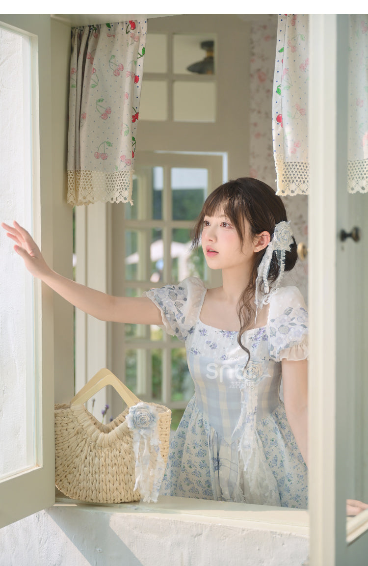 Kawaii Blue Spring Flowers Dress ON628 ONI