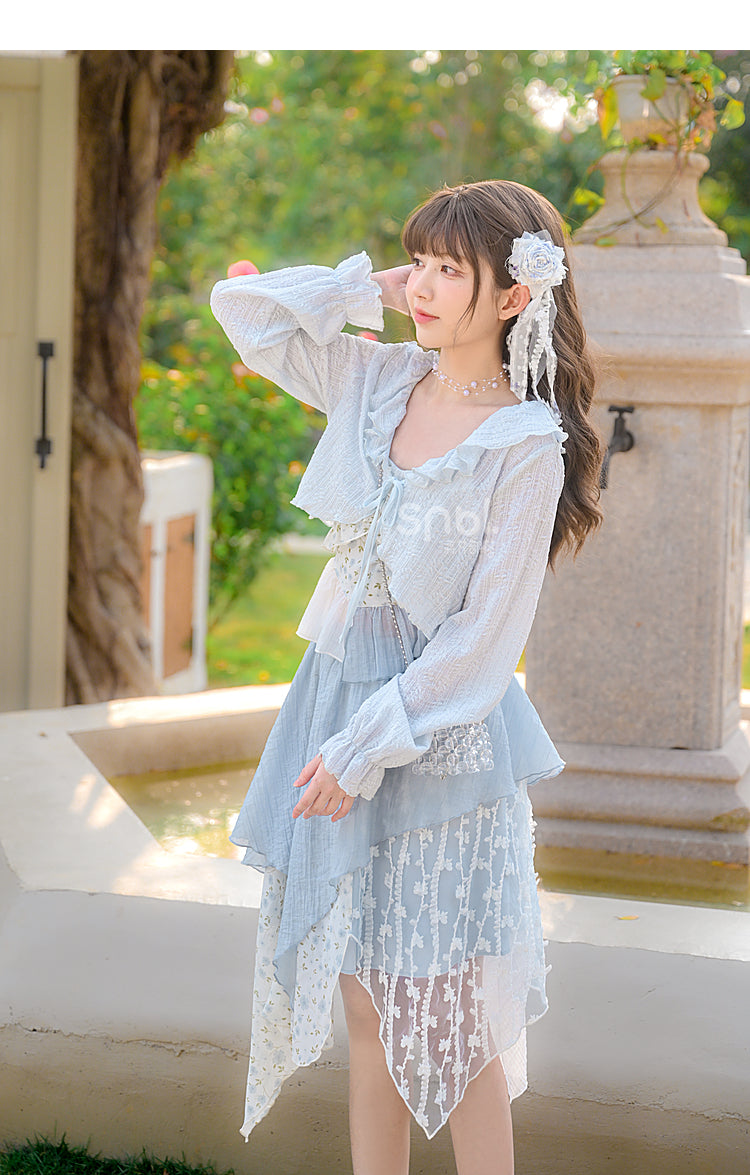 Cute Soft Girl Sky Blue Spring Cardigan ON626 MK Kawaii Store
