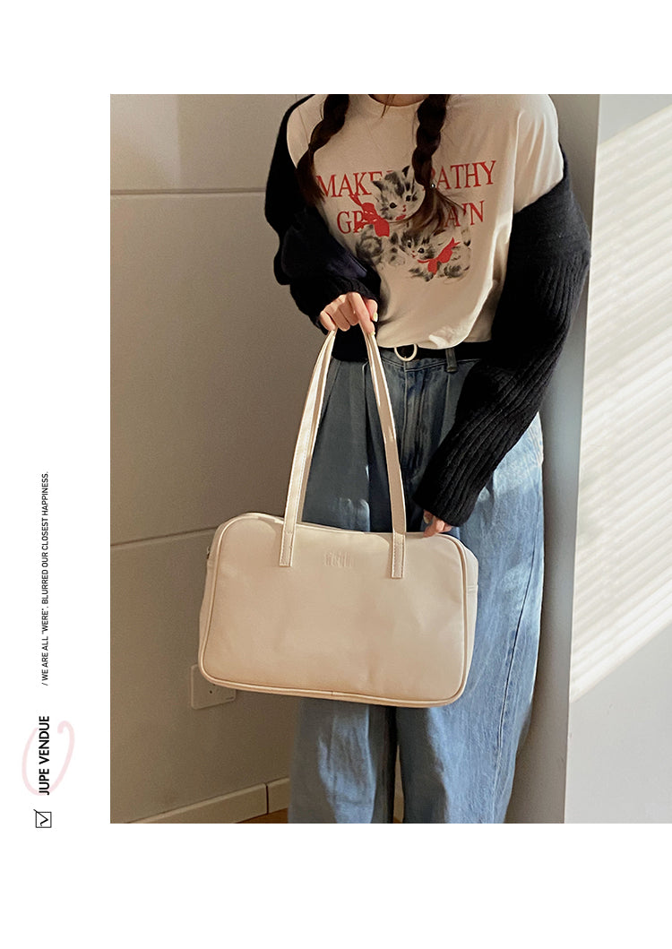 Leather Bag Color Tote Shoulder Bag - Heartzcore Heartzcore