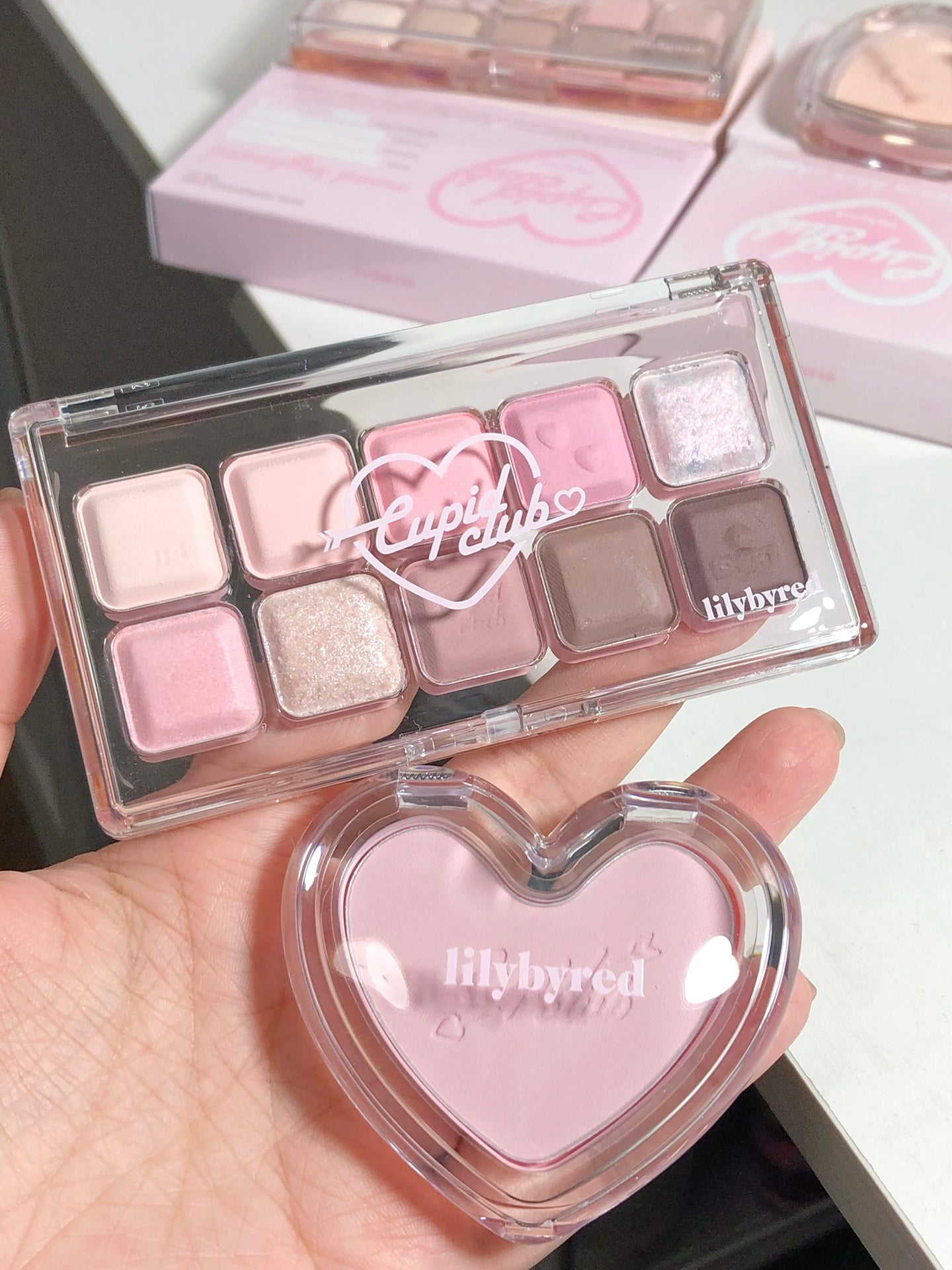 Heart Blush Pink Eyeshadow Glitter Palette 10-color - Heartzcore Heartzcore