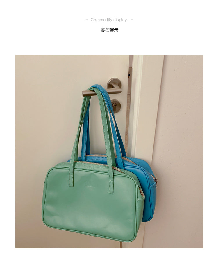 Leather Bag Color Tote Shoulder Bag - Heartzcore Heartzcore