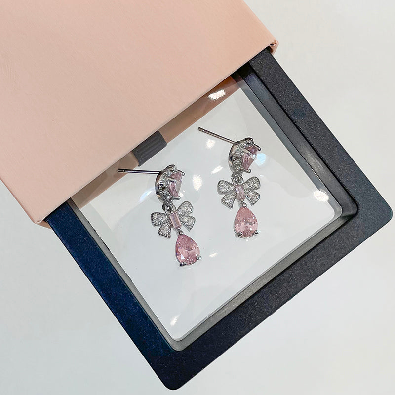Pink Heart Diamond Earrings - Heartzcore Heartzcore