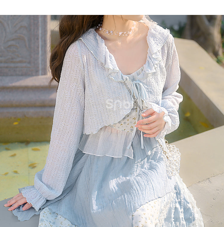 Cute Soft Girl Sky Blue Spring Cardigan ON626 MK Kawaii Store