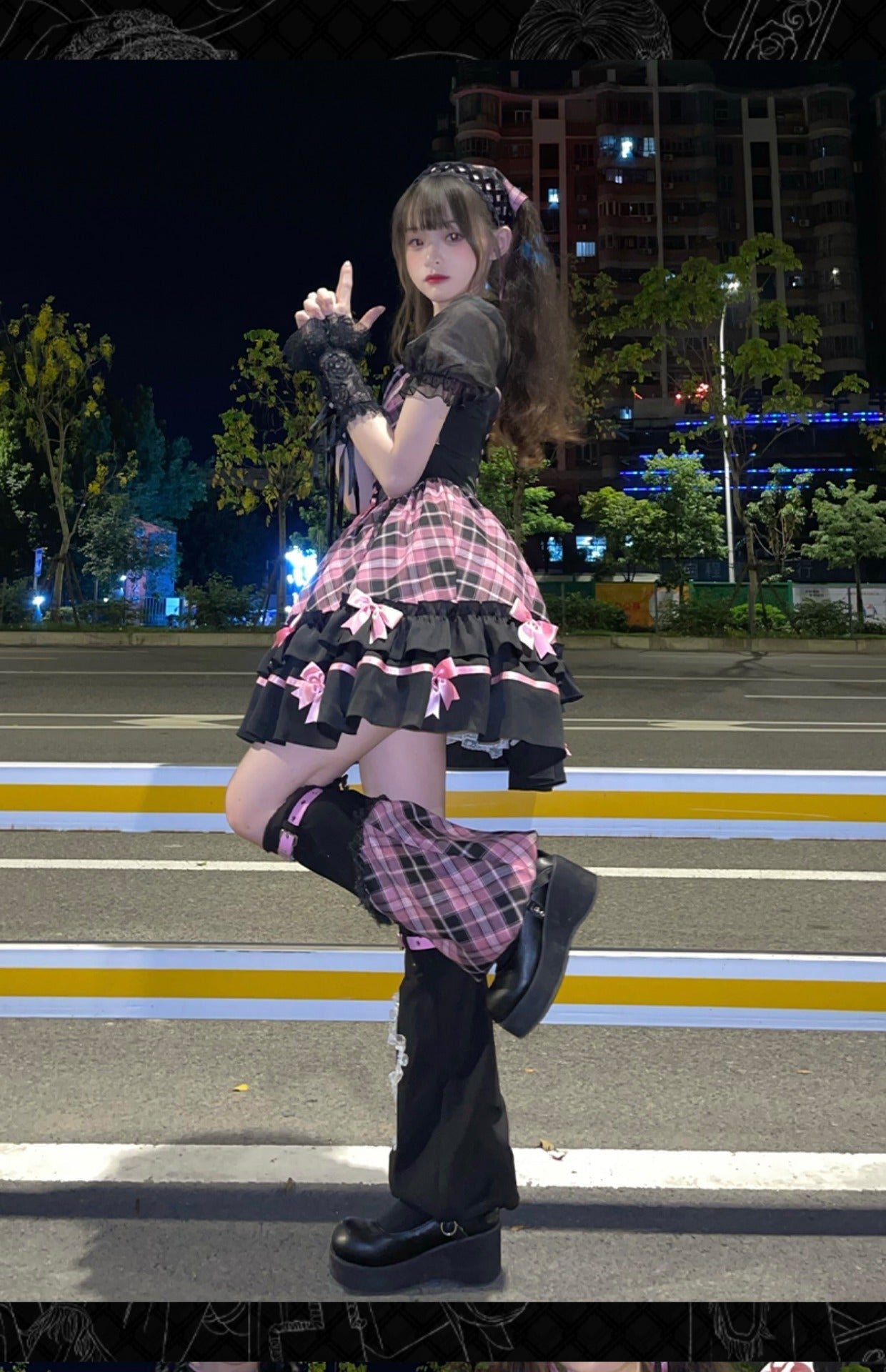 Kawaii Harajuku Black Pink Outfits ON812 ONI