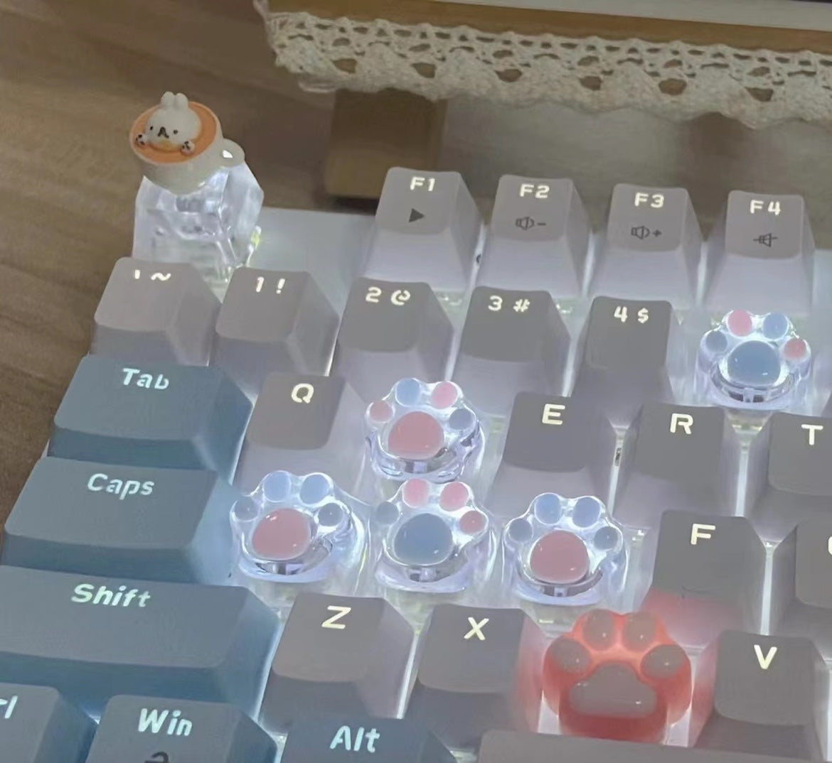 GG Kawaii Animal Paws Transparent Keycaps MK19007 MK Kawaii Store