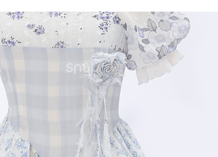 Kawaii Blue Spring Flowers Dress ON628 ONI