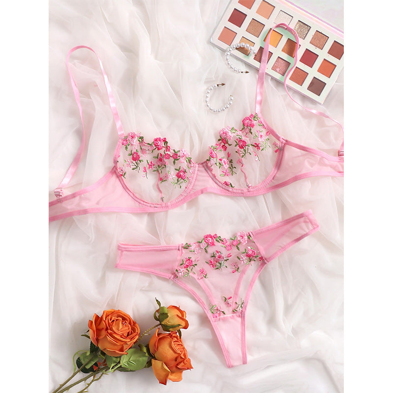 Sweet Pink Cute Floral Lingerie MK Kawaii Store