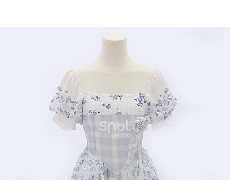 Kawaii Blue Spring Flowers Dress ON628 ONI