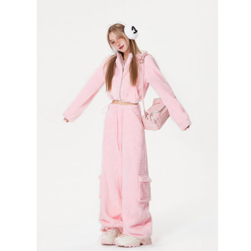 Y2K Lamb Wool Sports Suit - Kimi Kimi