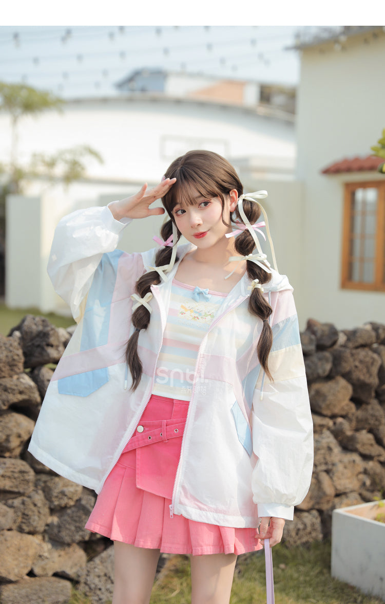 Pastel Rainbow Spaguetty Straps Bears Top ON630 ONI