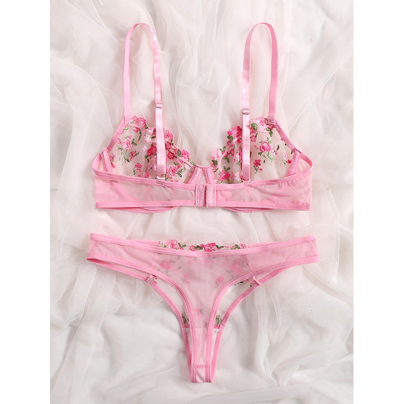 Sweet Pink Cute Floral Lingerie MK Kawaii Store