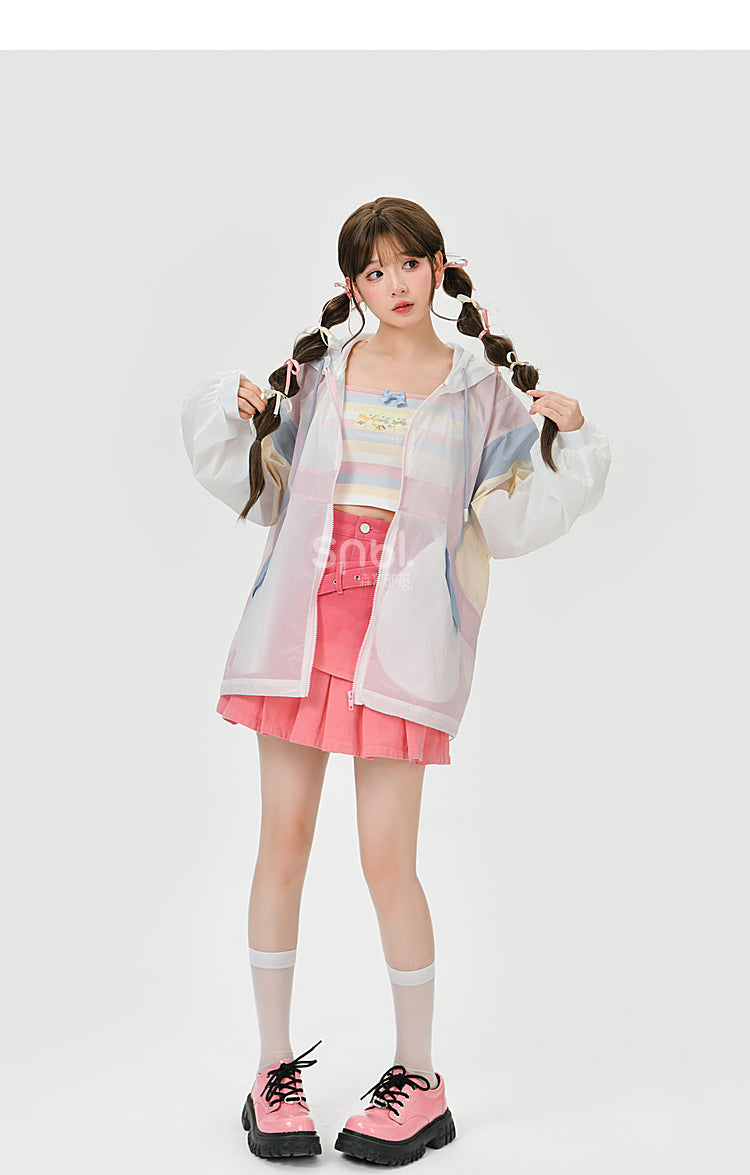 Pastel Rainbow Spaguetty Straps Bears Top ON630 ONI