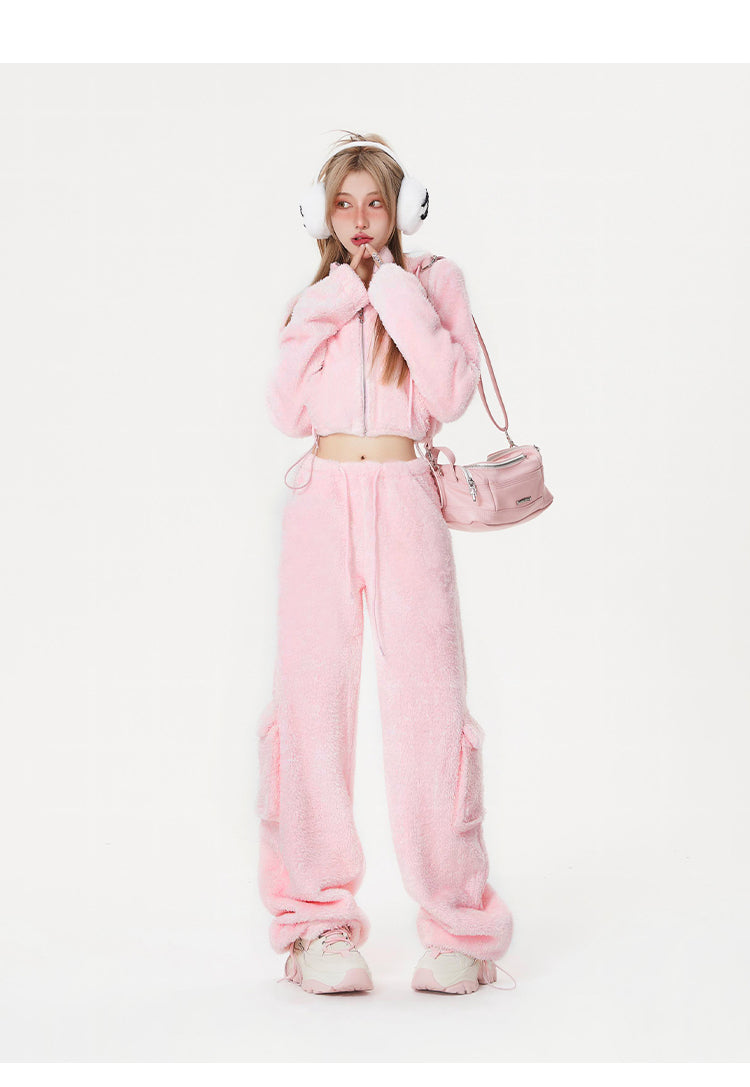 Y2K Lamb Wool Sports Suit - Kimi Kimi