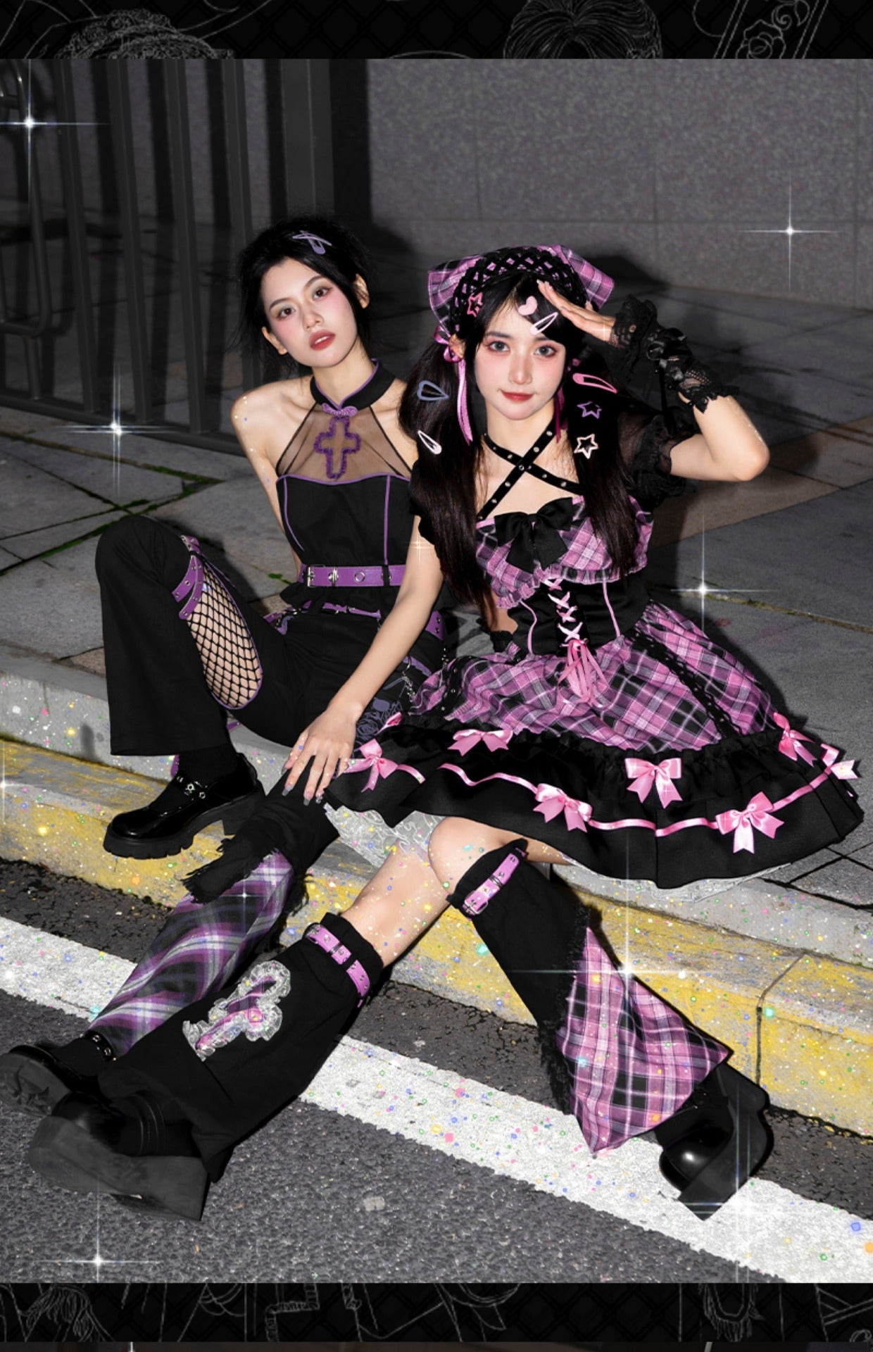 Kawaii Harajuku Black Pink Outfits ON812 ONI
