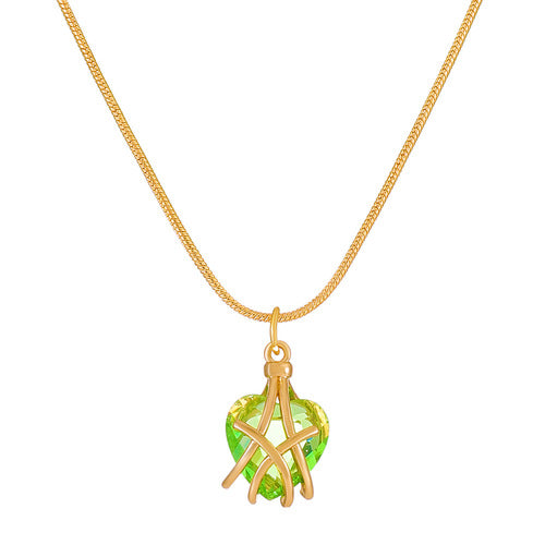 Diamond Castle Heart Necklace LIN47 - mkkawaiishop