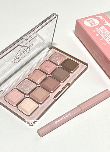 Heart Blush Pink Eyeshadow Glitter Palette 10-color - Heartzcore Heartzcore