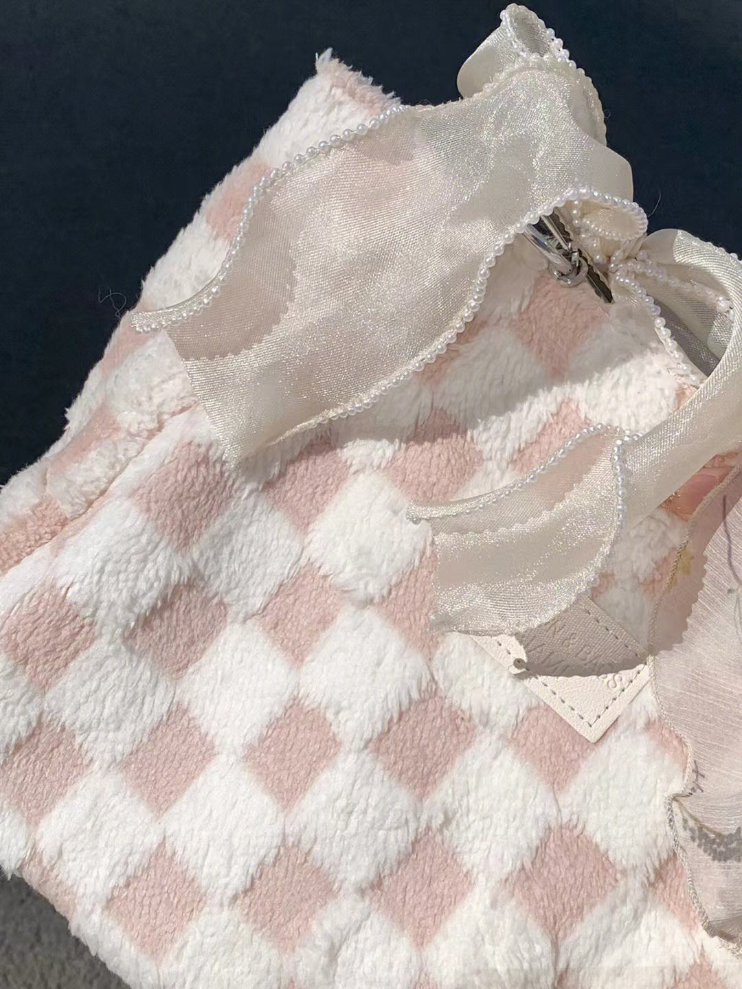 Ribbon Pink Checkered Bag - Heartzcore MK18918 Heartzcore