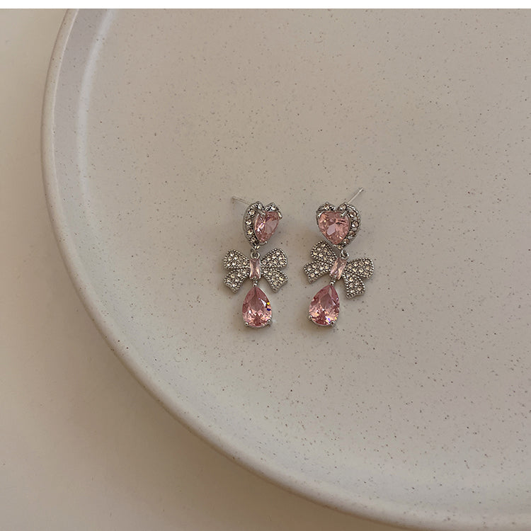 Pink Heart Diamond Earrings - Heartzcore Heartzcore