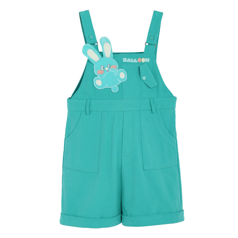 Kawaii Teal Bunny Overalls ON638 KawaiiMoriStore
