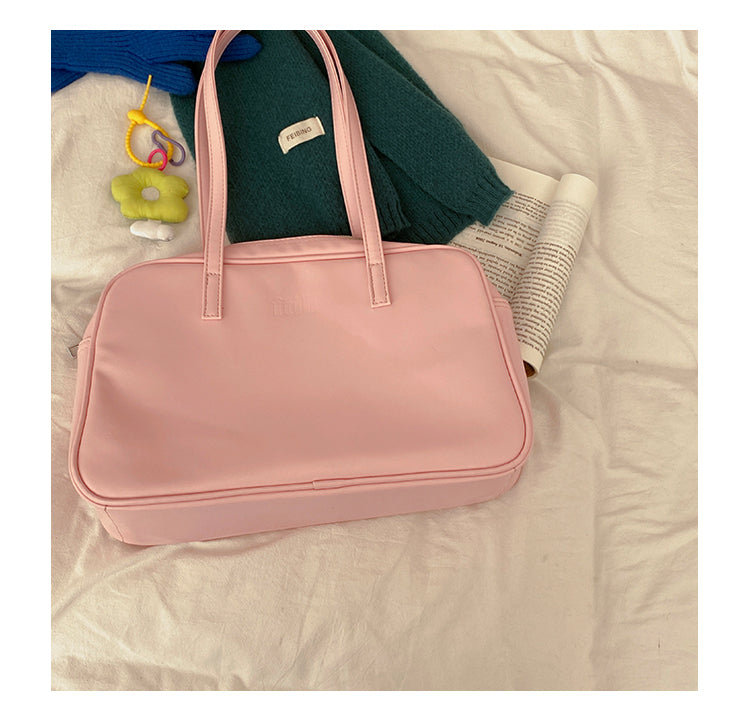 Leather Bag Color Tote Shoulder Bag - Heartzcore Heartzcore