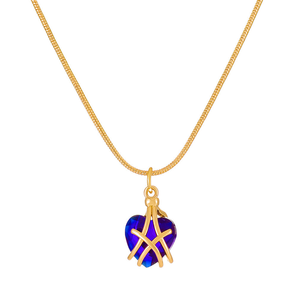 Diamond Castle Heart Necklace LIN47 - mkkawaiishop