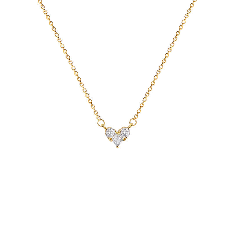 Clear Chéri Heart 925 Necklace LIN45 - mkkawaiishop