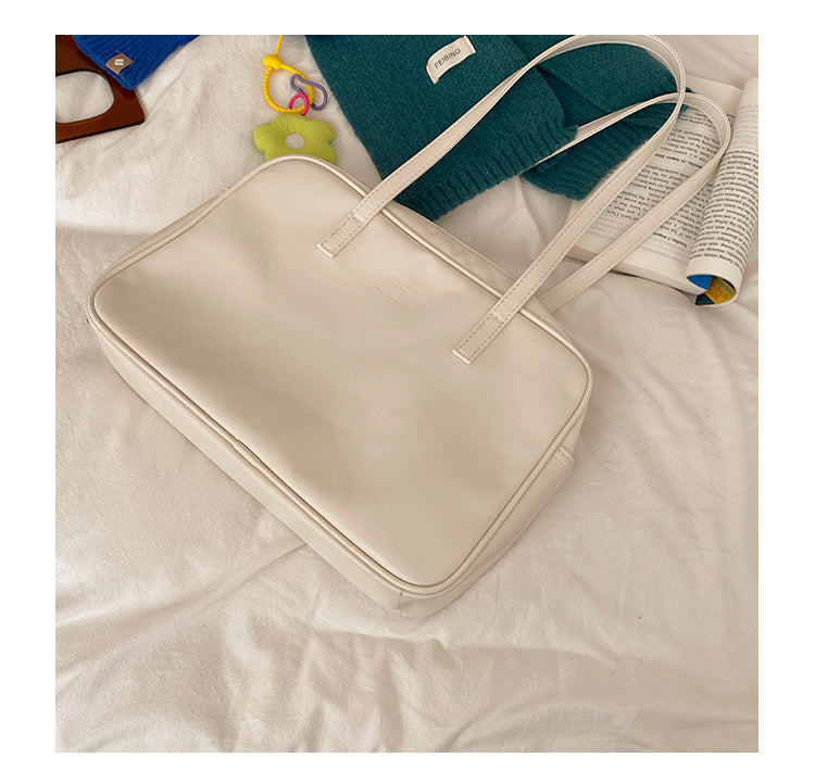 Leather Bag Color Tote Shoulder Bag - Heartzcore Heartzcore