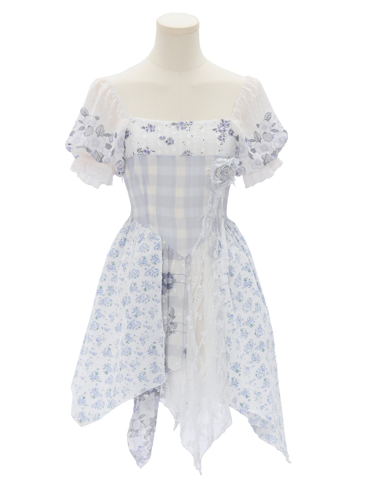 Kawaii Blue Spring Flowers Dress ON628 ONI