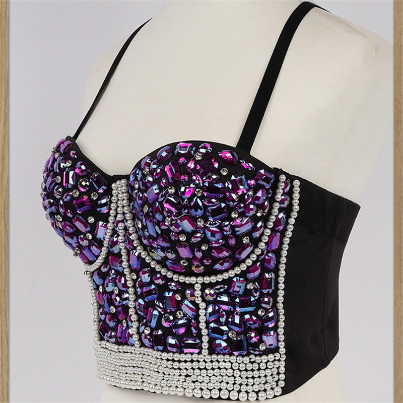 Y2K Rhinestone Diamond Sequin Tank Top MK Kawaii Store