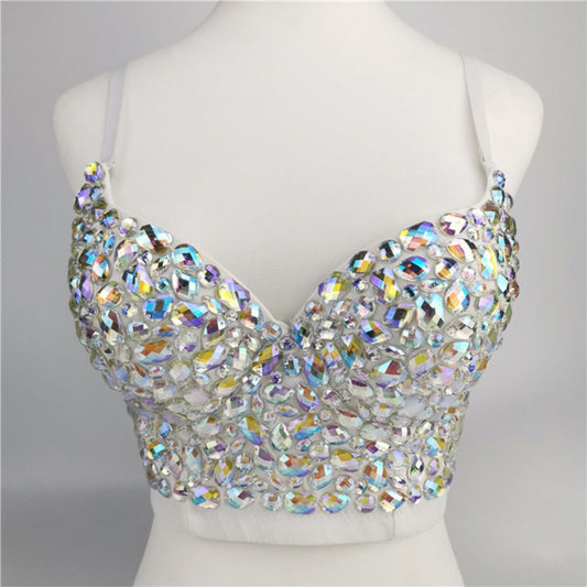 Colored Rhinestone Women Bustier Corset Vest MK Kawaii Store