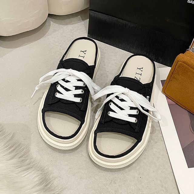Lace-Up Platform Slide Sandals cc14 MK Kawaii Store