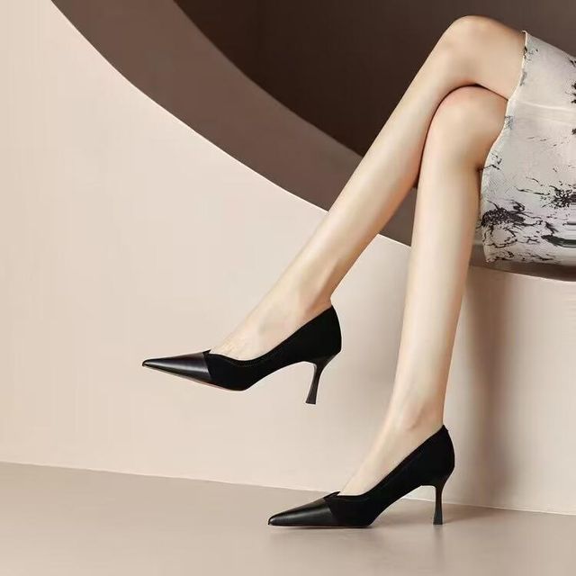 Cap Toe Stiletto Heel Pumps BH28 MK Kawaii Store