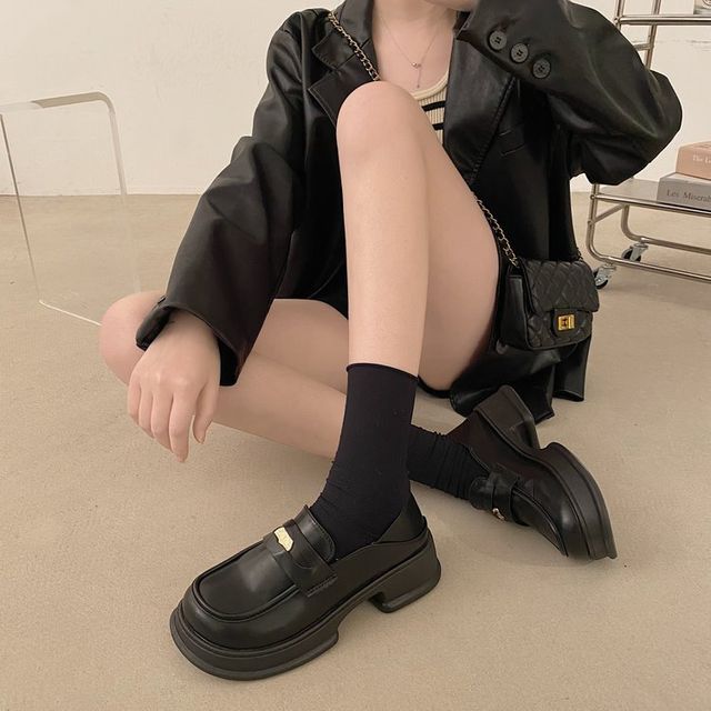 Platform Chunky Heel Loafers BL18 MK Kawaii Store