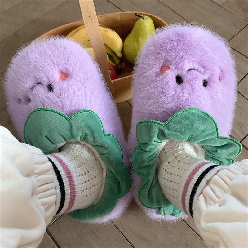 Warm Plush Vegetable Slippers Susan