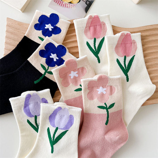 Flowers Candy Color Socks MK18879 Susan