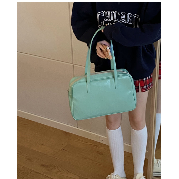 Leather Bag Color Tote Shoulder Bag - Heartzcore Heartzcore