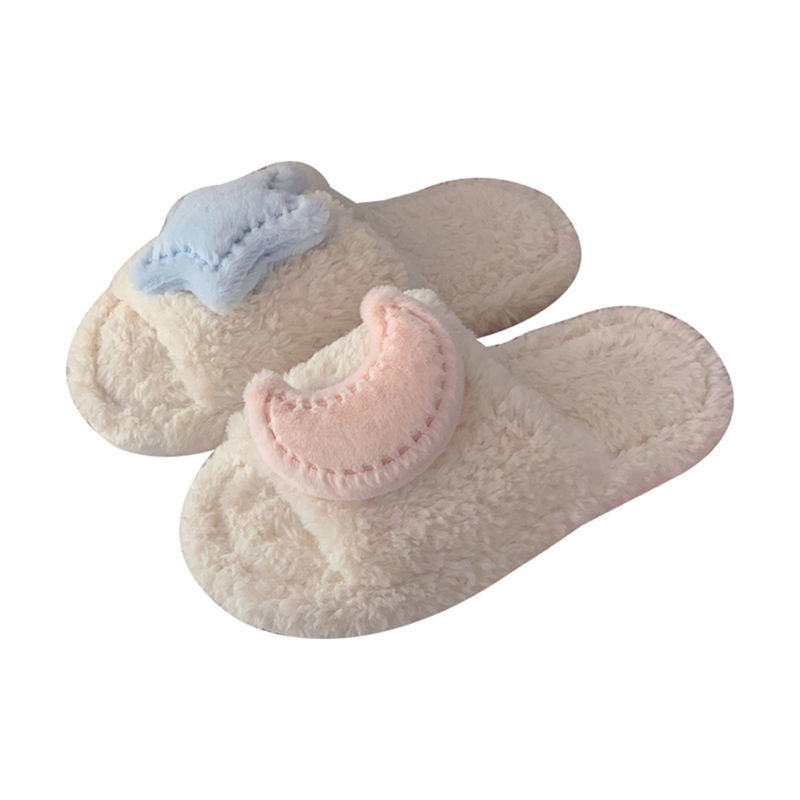 Cute Moon Star Plush Cotton Slippers MK19176 Susan