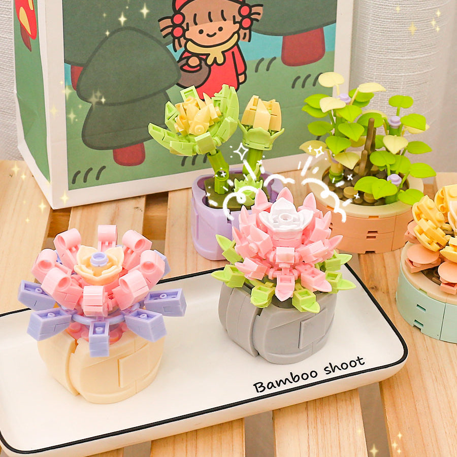 DIY Potted Plants Flowers Blocks Susan