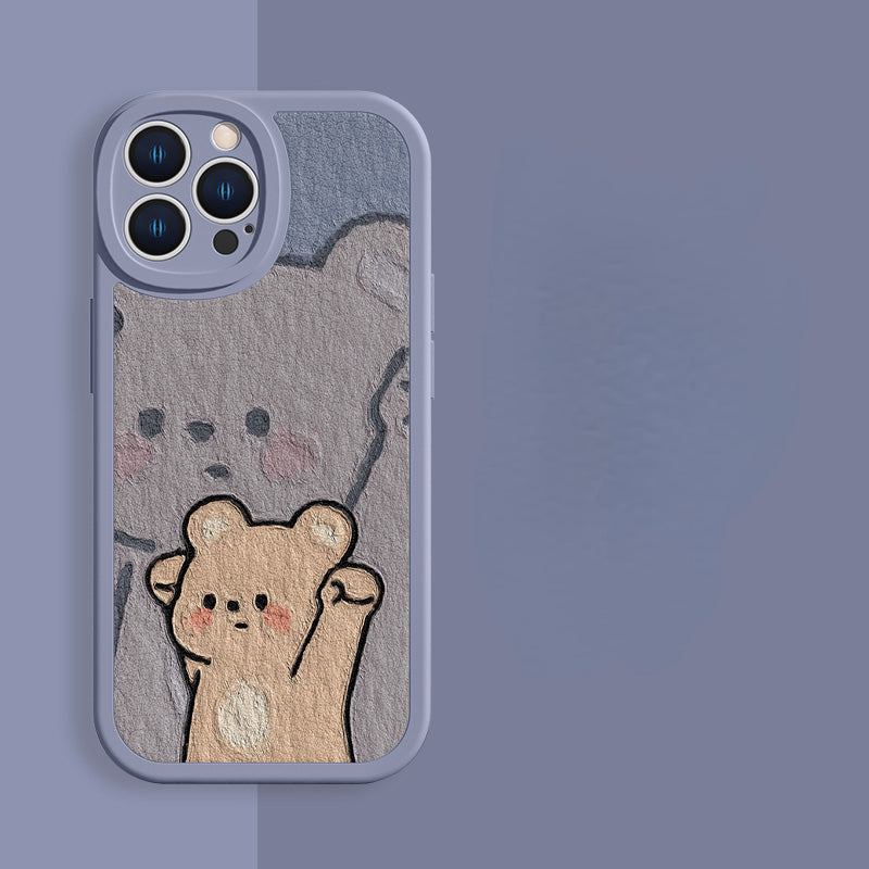 Lovely Cute Yawn Cat Gemstone Phone Case Susan