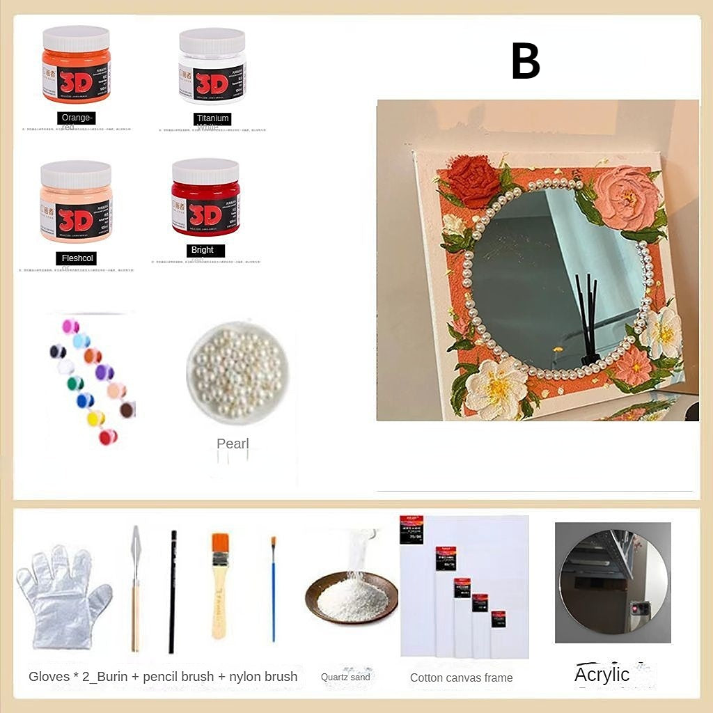 DIY 3D Flower Mirror Frame MK Kawaii Store