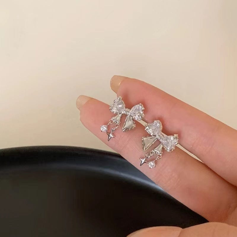 Crystal Bow Earrings MK18551 MK Kawaii Store