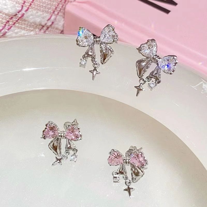 Crystal Bow Earrings MK18551 MK Kawaii Store