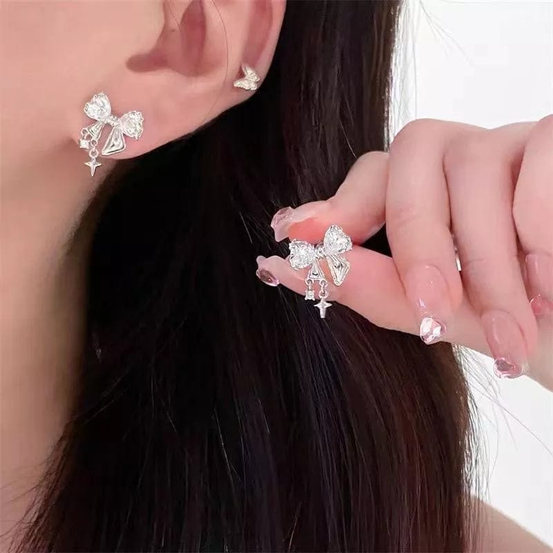 Crystal Bow Earrings MK18551 MK Kawaii Store