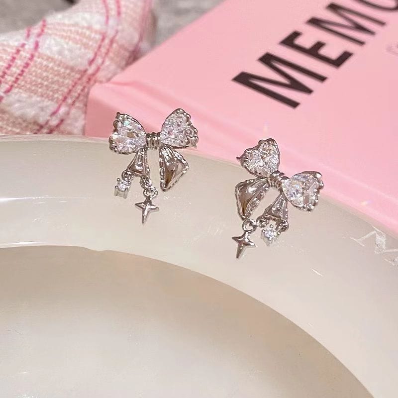 Crystal Bow Earrings MK18551 MK Kawaii Store