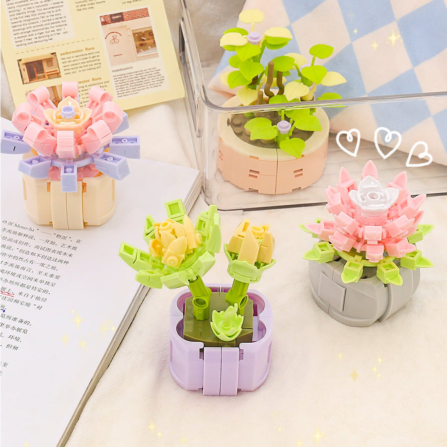 DIY Potted Plants Flowers Blocks Susan