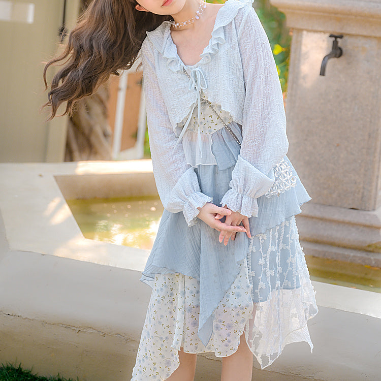 Cute Soft Girl Sky Blue Spring Cardigan ON626 MK Kawaii Store