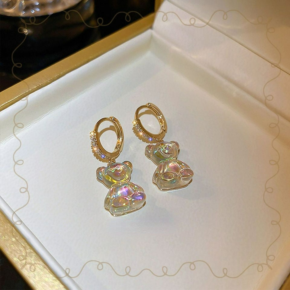 Crystal bear earrings MK Kawaii Store