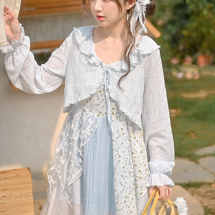 Cute Soft Girl Sky Blue Spring Cardigan ON626 MK Kawaii Store